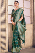 Emerald Green Banarasi Silk Saree