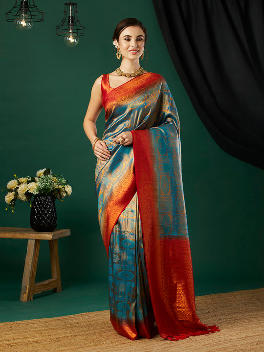 Kanjeevaram Silk Saree With Blouse Piece