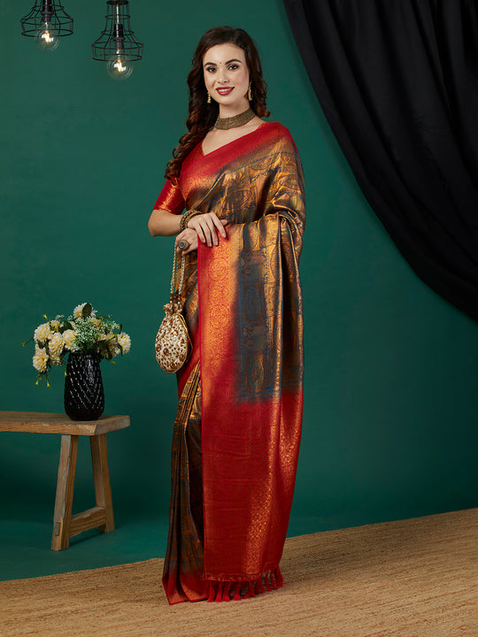 Kanjeevaram Silk Saree With Blouse Piece