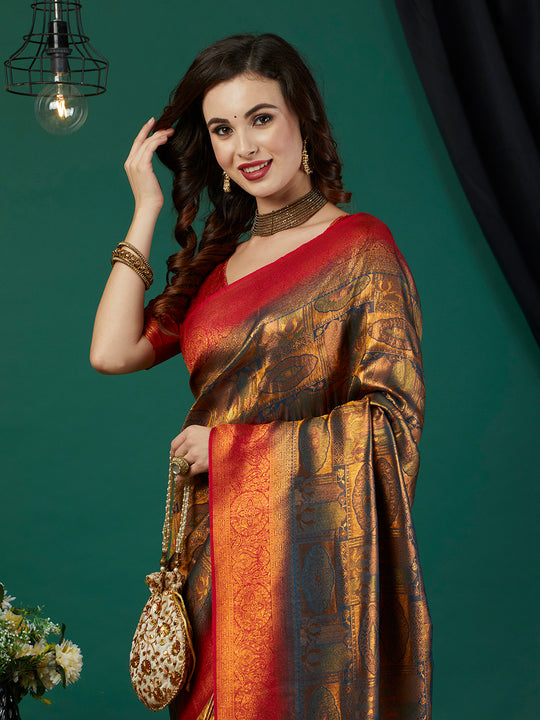 Kanjeevaram Silk Saree With Blouse Piece