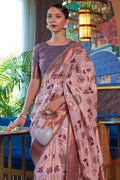 Pastel Lavender Organza Saree