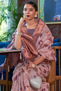 Pastel Lavender Organza Saree