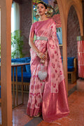 Flamingo Pink Organza Saree