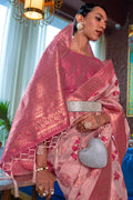 Flamingo Pink Organza Saree