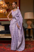 Pastel Lilac Kashmiri Cotton Saree