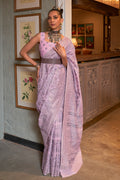 Dusky Pink Kashmiri Cotton Saree