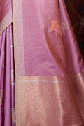 Lavendor Purple Zari Woven South Silk Saree