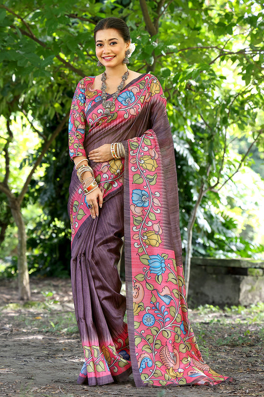 Cotton Silk Saree Featuring Beautiful Printed