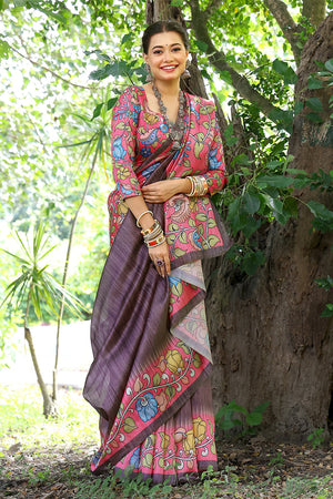 Cotton Silk Saree Featuring Beautiful Printed