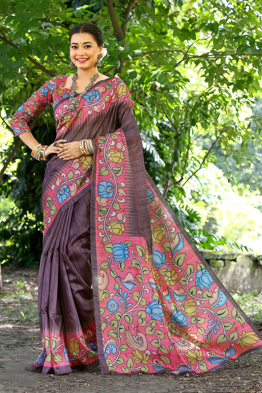 Cotton Silk Saree Featuring Beautiful Printed
