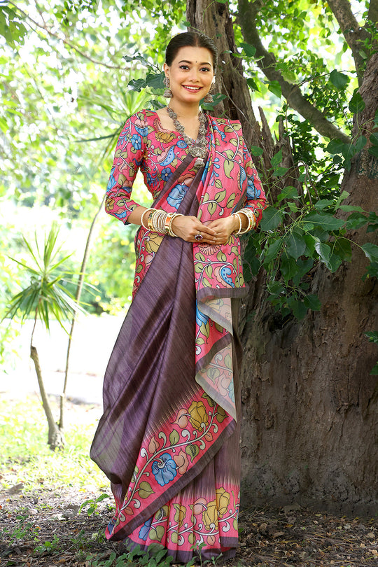 Cotton Silk Saree Featuring Beautiful Printed