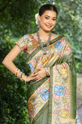 Cotton Silk Saree Featuring Beautiful Printed