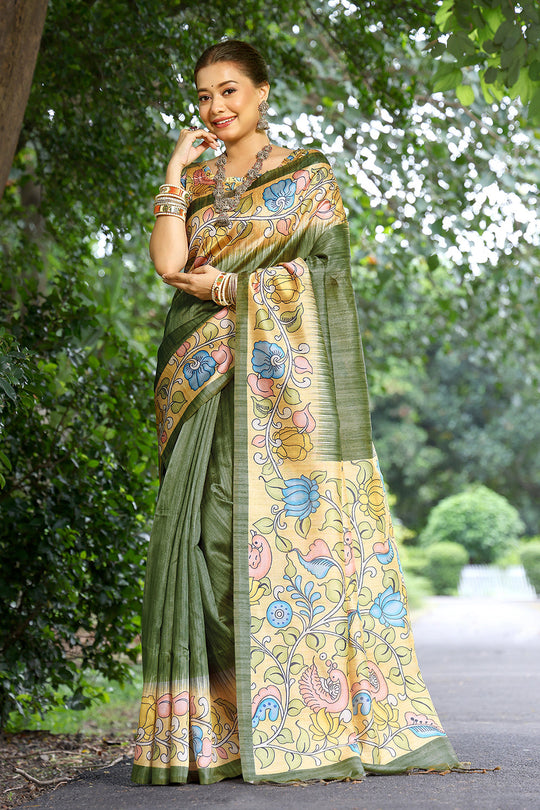 Cotton Silk Saree Featuring Beautiful Printed