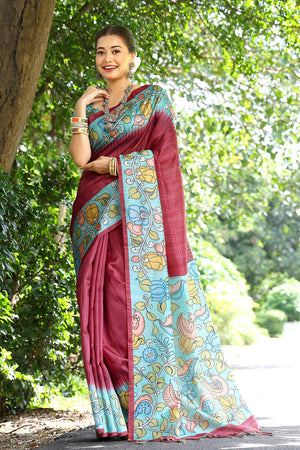 Cotton Silk Saree Featuring Beautiful Printed