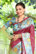 Cotton Silk Saree Featuring Beautiful Printed