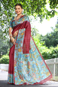 Cotton Silk Saree Featuring Beautiful Printed