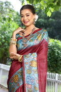 Cotton Silk Saree Featuring Beautiful Printed