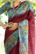 Cotton Silk Saree Featuring Beautiful Printed