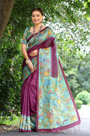 Cotton Silk Saree Featuring Beautiful Printed