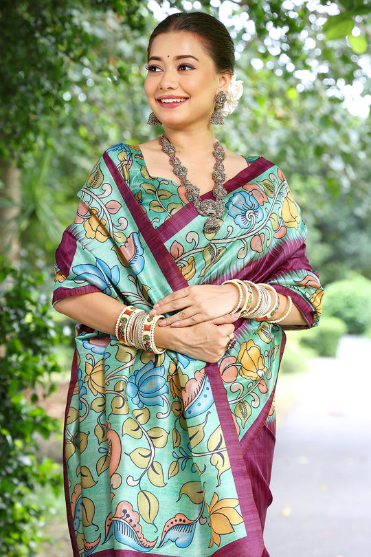 Cotton Silk Saree Featuring Beautiful Printed