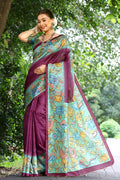 Cotton Silk Saree Featuring Beautiful Printed