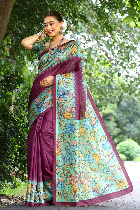Cotton Silk Saree Featuring Beautiful Printed