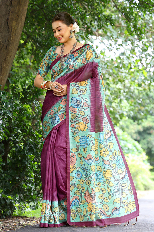 Cotton Silk Saree Featuring Beautiful Printed