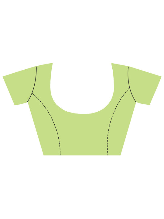 Light Green Banarasi Silk Saree With Blouse Piece