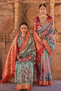 Multicolor Kalamkari Digital Print Saree