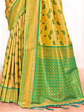 Yellow Kanjivaram Silk Saree With Blouse Piece