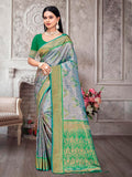Purple Kanjivaram Silk Saree With Blouse Piece