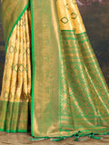 Yellow Kanjivaram Silk Saree With Blouse Piece