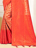 Red Kanjivaram Silk Saree With Blouse Piece