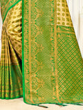 Yellow Kanjivaram Silk Saree With Blouse Piece