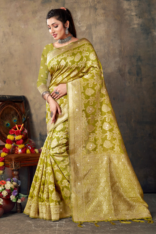 Heena Green Organza saree