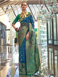 Cerulean Blue Banarasi Saree