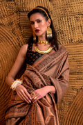 Black  Silk Saree With Blouse Piece
