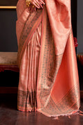 Orange  Silk Saree With Blouse Piece