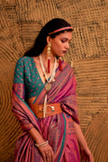 Pink Silk Saree With Blouse Piece