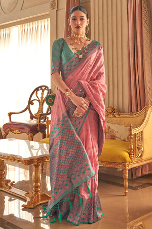 Rose Pink Silk Saree