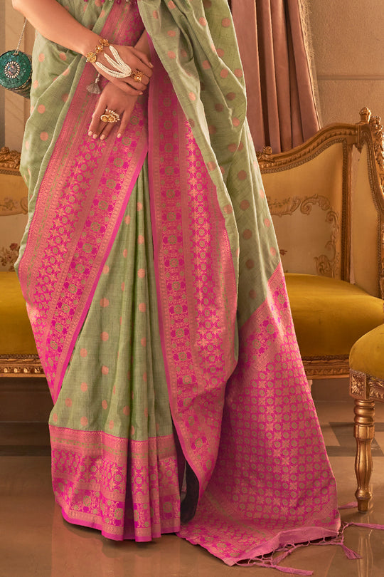 Fern Green Silk Saree
