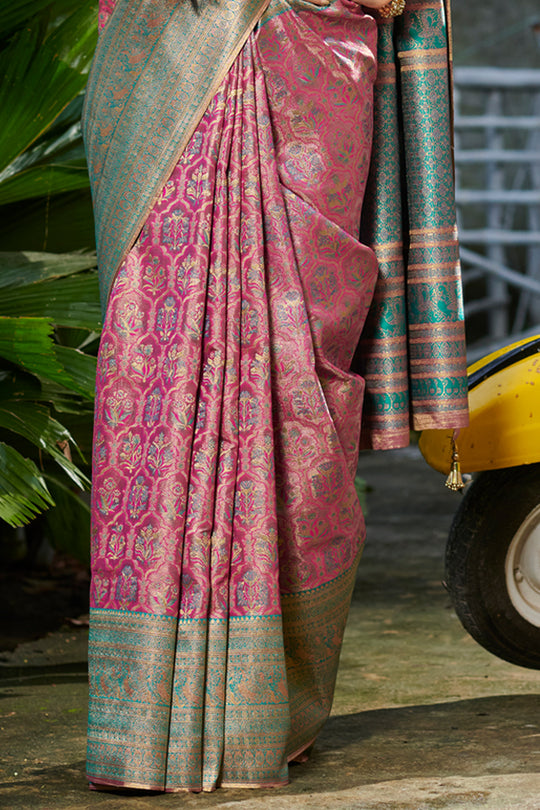 Bubblegum Pink South Silk Saree