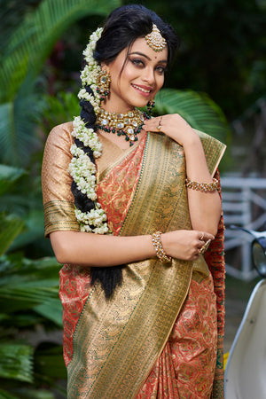Taffy Red South Silk Saree