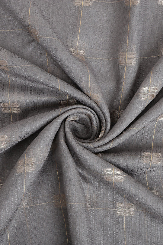 Grey Organza Silk Saree With Blouse Piece
