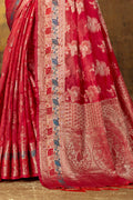 Taffy Red Organza saree