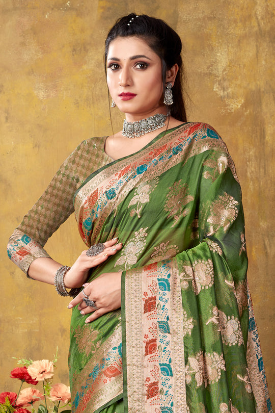 Heena Green Organza saree
