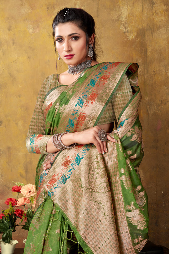 Heena Green Organza saree