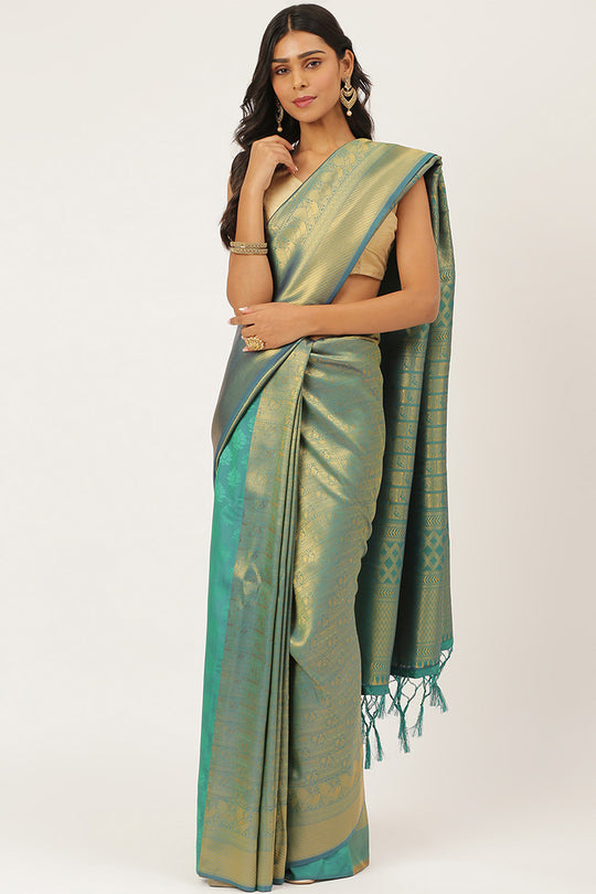 Jade Green Kanjivaram Saree