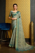 Light Green Silk Saree With Blouse Piece