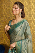 Light Green Silk Saree With Blouse Piece